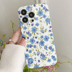 For iPhone 12 mini / White Backgroud Blue Flower