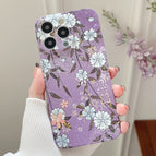 For iPhone 11 Pro / Purple Backgroud White Flower