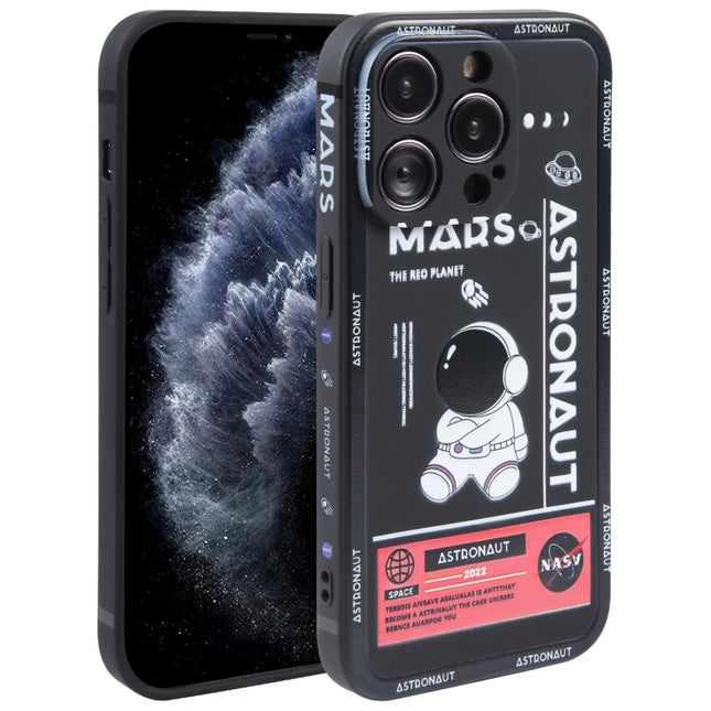 Astronaut Pattern Silicone Straight Edge Phone Case