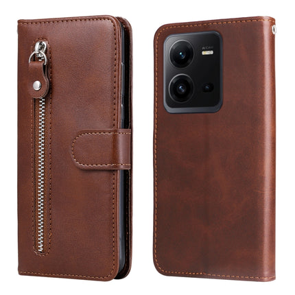 Calf Texture Zipper Leather Phone Case