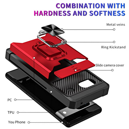 Camera Shield Card Slot Phone Case with Ring Holder