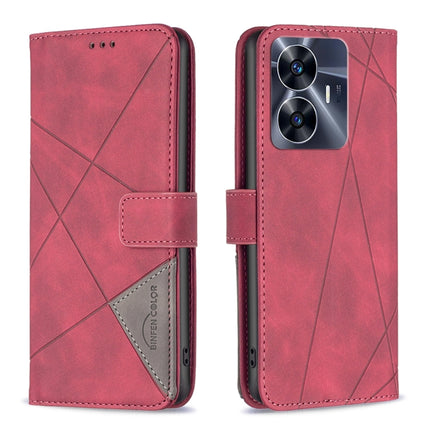 Magnetic Buckle Rhombus Texture Leather Phone Case