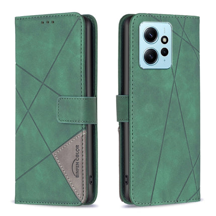Magnetic Buckle Rhombus Texture Leather Phone Case