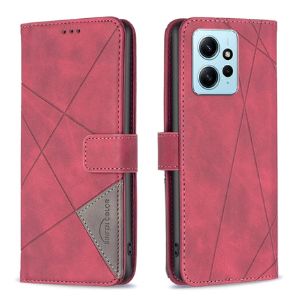 Magnetic Buckle Rhombus Texture Leather Phone Case