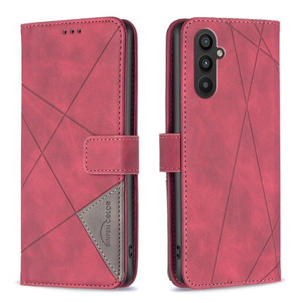 Magnetic Buckle Rhombus Texture Leather Phone Case