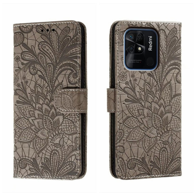 Lace Flower Embossing Flip Leather Phone Case