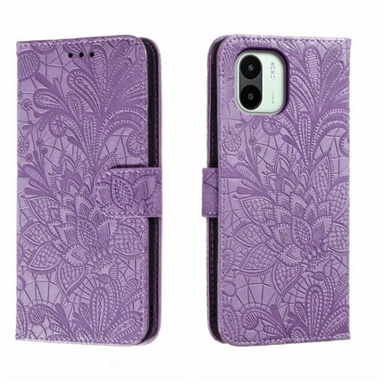 Lace Flower Embossing Flip Leather Phone Case
