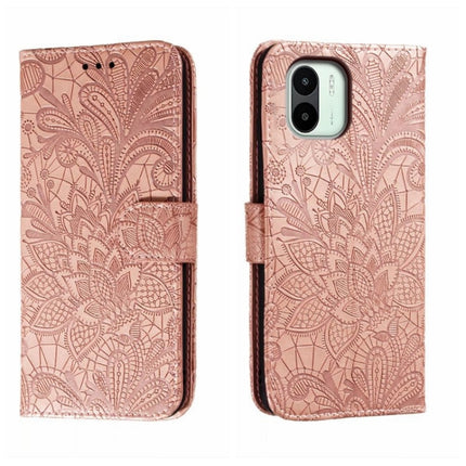 Lace Flower Embossing Flip Leather Phone Case