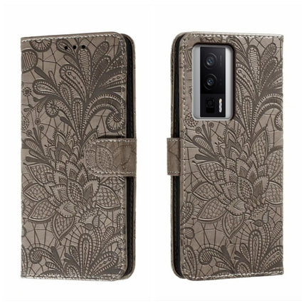 Lace Flower Embossing Flip Leather Phone Case