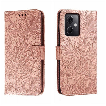Lace Flower Embossing Flip Leather Phone Case