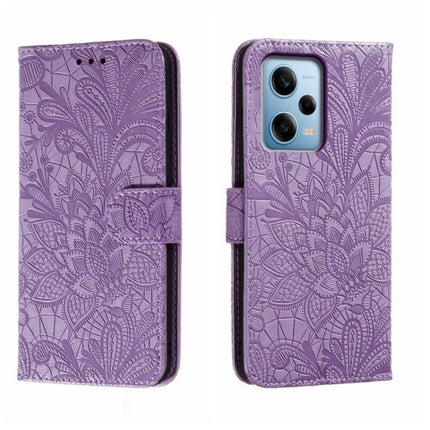 Lace Flower Embossing Flip Leather Phone Case