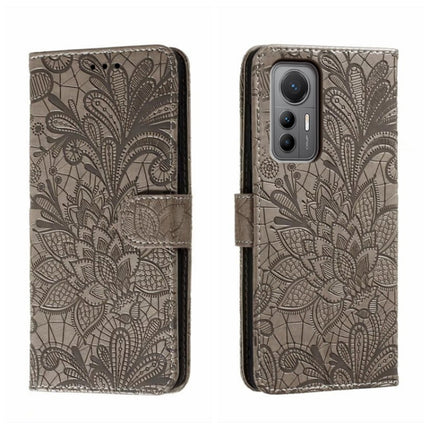 Lace Flower Embossing Flip Leather Phone Case