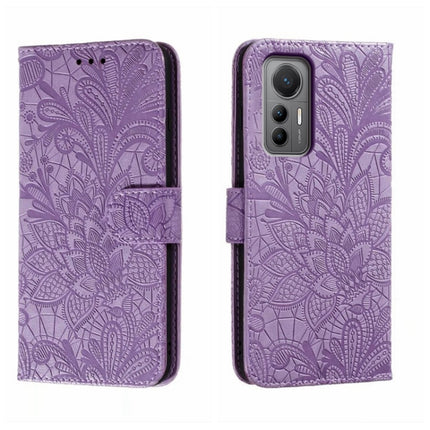 Lace Flower Embossing Flip Leather Phone Case