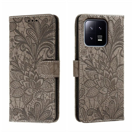 Lace Flower Embossing Flip Leather Phone Case