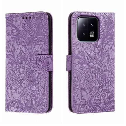 Lace Flower Embossing Flip Leather Phone Case