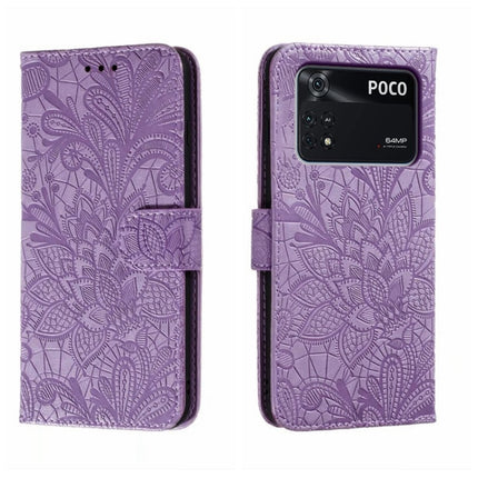 Lace Flower Embossing Flip Leather Phone Case