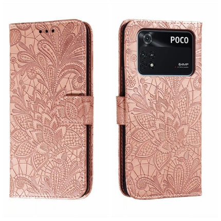 Lace Flower Embossing Flip Leather Phone Case
