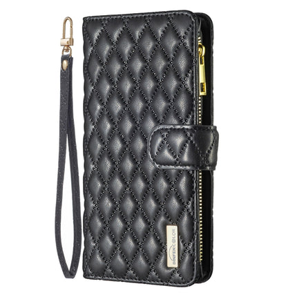 Diamond Lattice Zipper Wallet Leather Flip Phone Case