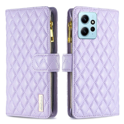 Diamond Lattice Zipper Wallet Leather Flip Phone Case