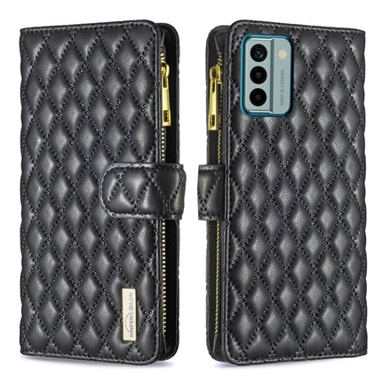 Diamond Lattice Zipper Wallet Leather Flip Phone Case