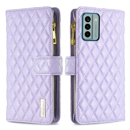 Diamond Lattice Zipper Wallet Leather Flip Phone Case