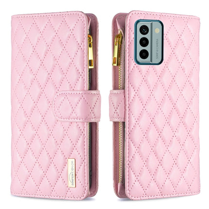 Diamond Lattice Zipper Wallet Leather Flip Phone Case