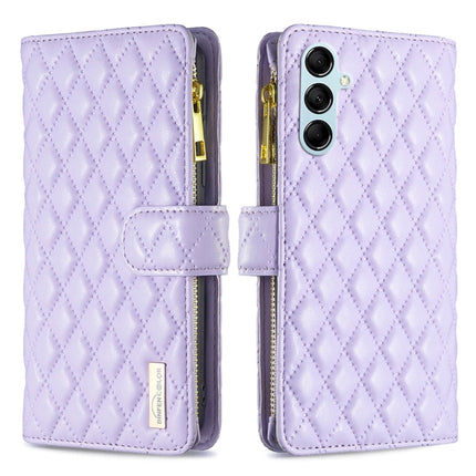 Diamond Lattice Zipper Wallet Leather Flip Phone Case