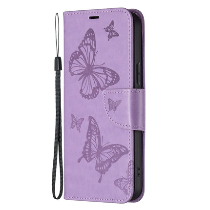 Two Butterflies Embossing Leather Phone Case
