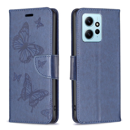 Two Butterflies Embossing Leather Phone Case