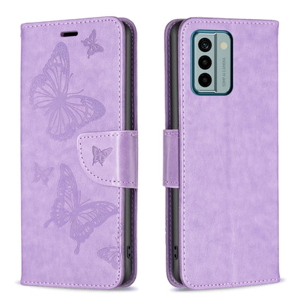 Two Butterflies Embossing Leather Phone Case