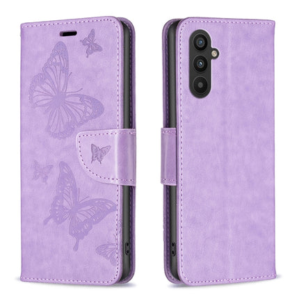 Two Butterflies Embossing Leather Phone Case