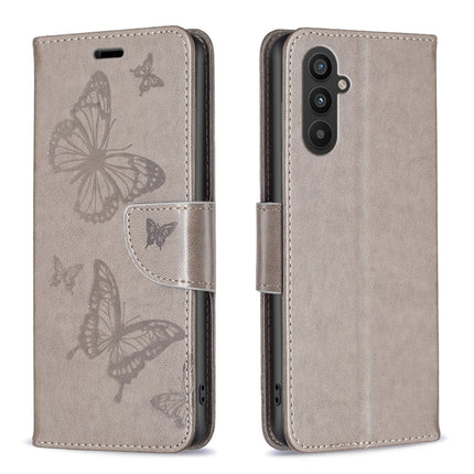 Two Butterflies Embossing Leather Phone Case