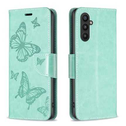 Two Butterflies Embossing Leather Phone Case