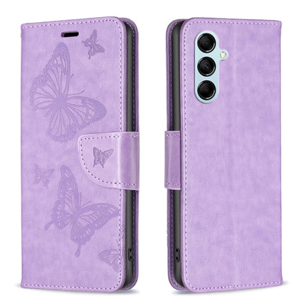 Two Butterflies Embossing Leather Phone Case