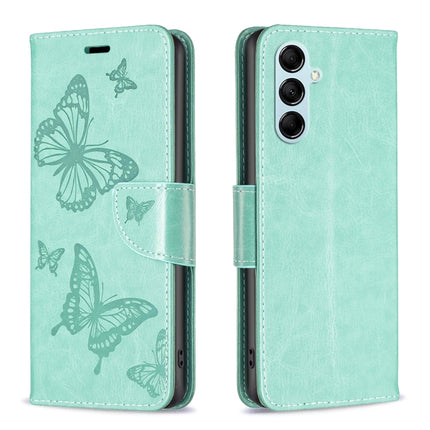 Two Butterflies Embossing Leather Phone Case