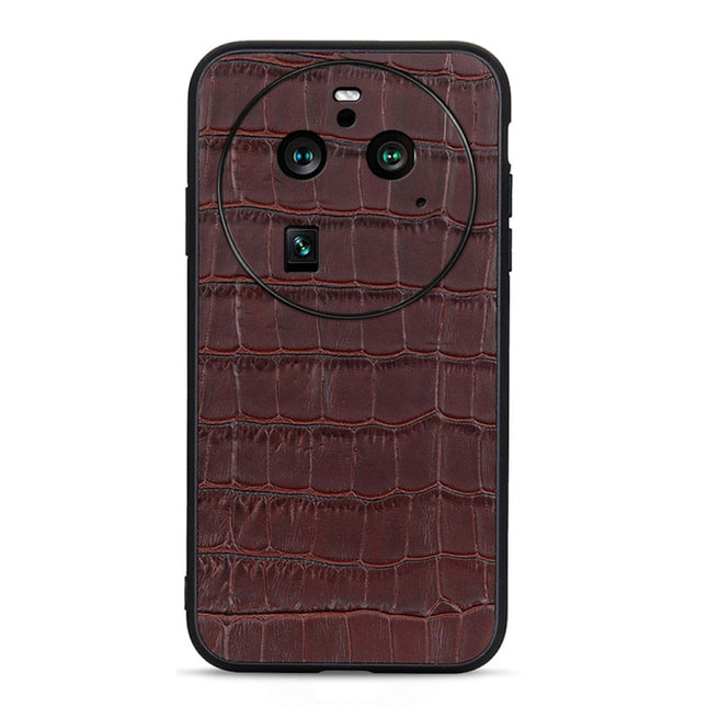 Crocodile Texture Genuine Leather Phone Case, For OPPO Find X6 Pro, For OPPO Find X6