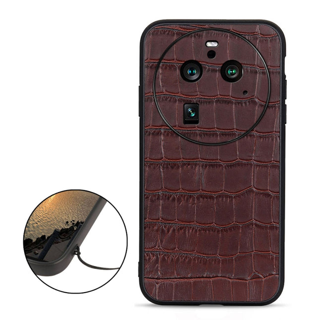 Crocodile Texture Genuine Leather Phone Case, For OPPO Find X6 Pro, For OPPO Find X6