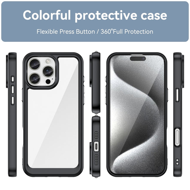 Colorful Series Acrylic + TPU Phone Case, For iPhone 16 Pro Max, For iPhone 16 Pro, For iPhone 16 Plus, For iPhone 16, iPhone 16e, For iPhone 15 Pro Max, For iPhone 15 Pro, For iPhone 15 Plus, For iPhone 15