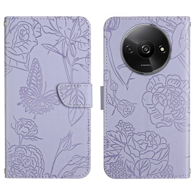 Skin Feel Butterfly Embossed Flip Leather Phone Case