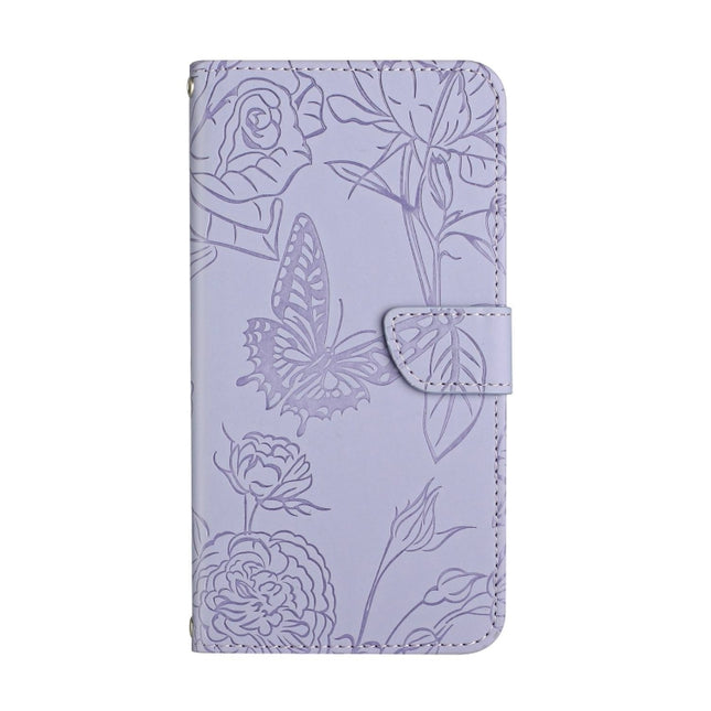 Skin Feel Butterfly Embossed Flip Leather Phone Case