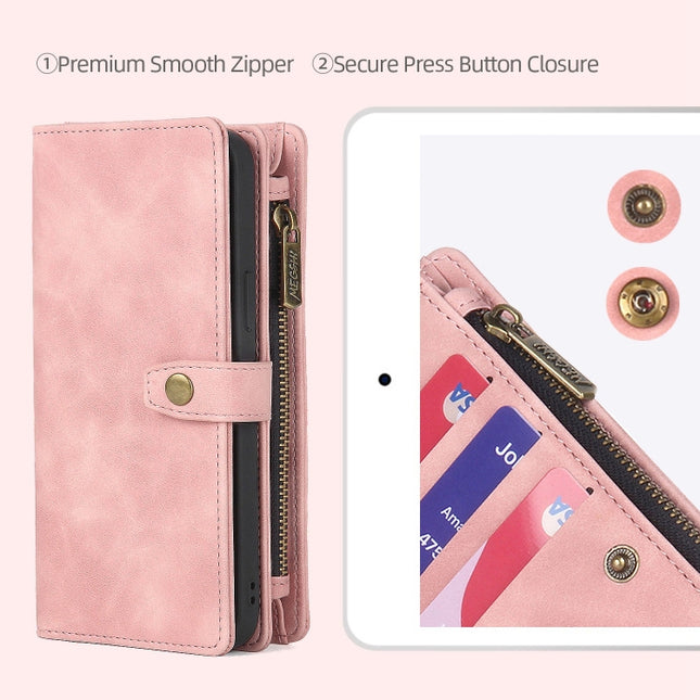 Zipper Wallet Magnetic Detachable Leather Phone Case