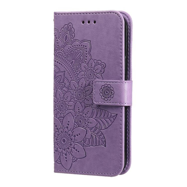 Seven-petal Flowers Embossing Leather Phone Case