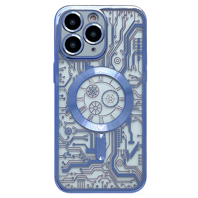 Electroplated Circuit Board Pattern MagSafe Phone Case