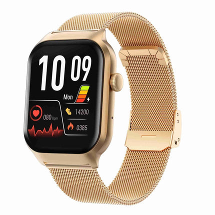 2.01 inch Milanese Steel Strap Bluetooth Call Smart Watch Support Heart Rate Monitoring / Non-invasive Blood Sugar