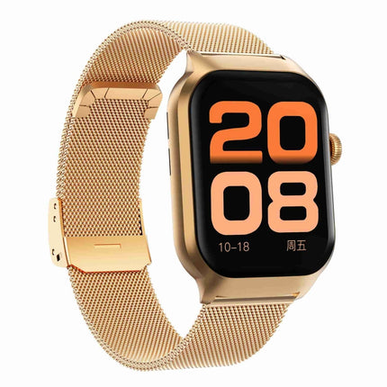 2.01 inch Milanese Steel Strap Bluetooth Call Smart Watch Support Heart Rate Monitoring / Non-invasive Blood Sugar