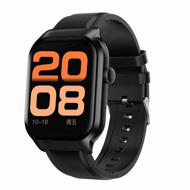 2.01 inch Leather Strap Bluetooth Call Smart Watch Support Heart Rate Monitoring / Non-invasive Blood Sugar