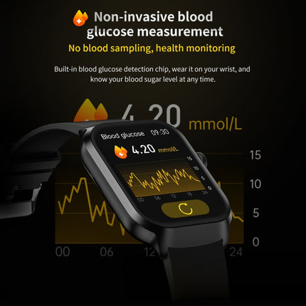 2.01 inch Silicone Strap Bluetooth Call Smart Watch Support Heart Rate Monitoring / Non-invasive Blood Sugar