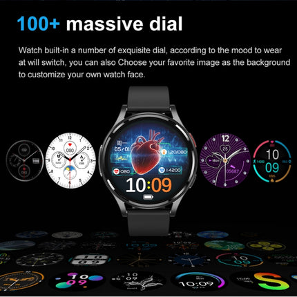 1.43 inch Leather Strap Bluetooth Call Smart Watch Support ECG / Non-invasive Blood Sugar