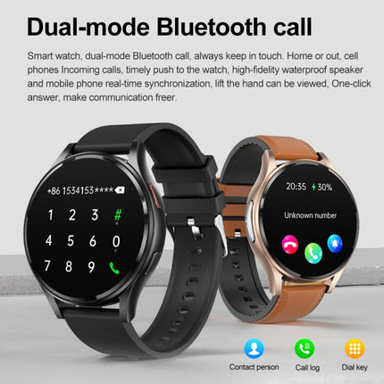 1.43 inch Leather Strap Bluetooth Call Smart Watch Support ECG / Non-invasive Blood Sugar
