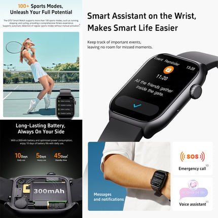 GTS7 2.0 inch Fitness Health Smart Watch, BT Call / Heart Rate / Blood Pressure / MET